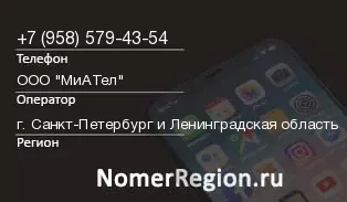 Кто звонил с 9585794354 - регион и оператор